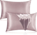 Silk Pillowcase for Hair and Skin, 2 Pack 100% Mulberry Silk Pillowcase 25 Momme, 600 Thread Count, Both Side Pure Silk Pillow Cover with Hidden Zipper (ApricotGray, King 20''×36'')