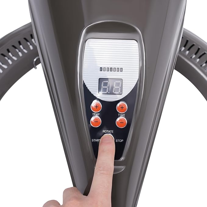 Wall Mounted Orbiting Hair Dryer, 950W Temperature Adjustable 360 Degree Rotating Heating Ring Rotating Hair Treatment Machine with Timer Infrared for Salon SPA (Grey)