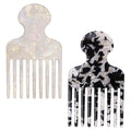 2pcs Wide Tooth Hair Pick for Afro, Smooth Pick Lift Comb, Hair Styling Tools for Men & Women Detangling and Volumizing Long Thick or Short Curly Wavy (Black, White)
