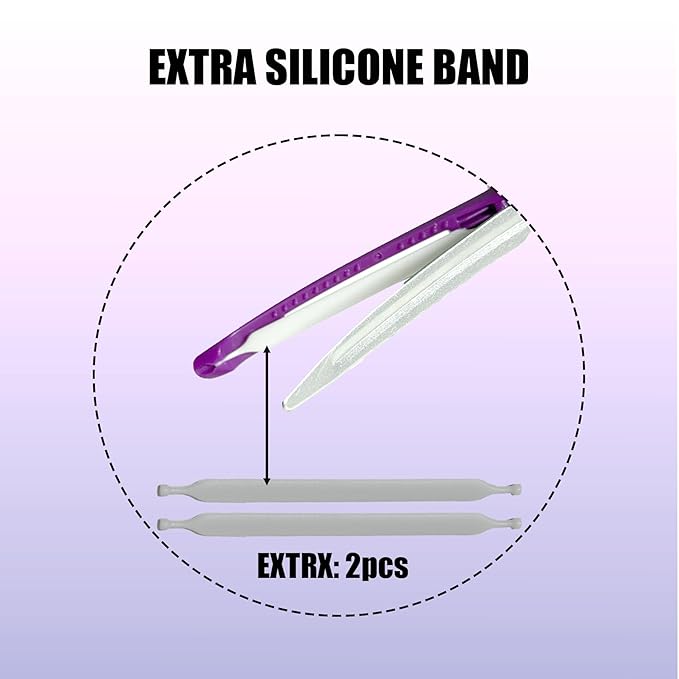 10 pcs Professional Hair Clips for Styling Sectioning - Sectioning Hair Clips for Styling, No-Crease Silicone Band& Anti-Slip Grip, Cutting Clips for Blowouts, Curling, Coloring （Black+Purple）