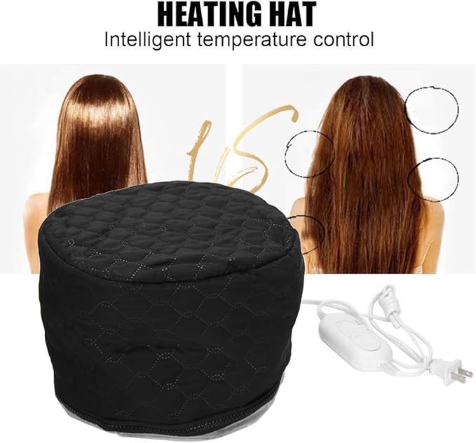 Electric Hair Cap, Thermal Cap Hair Steamer Cap Hair Care Hat Adjustable Hot Oil Treatment Hat with 3 Mode Temperature Control for Home Hair Spa