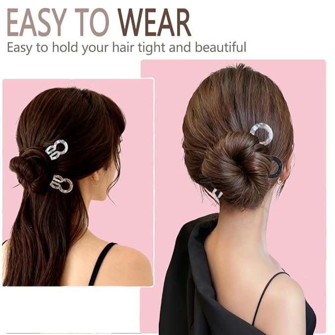 3Pcs Prestige French Hair Pins New Elegant Hair Accessories for Women Elegant Hair Clips for Thin Thick Hair Serrated Anti-Slip Design (Color B)