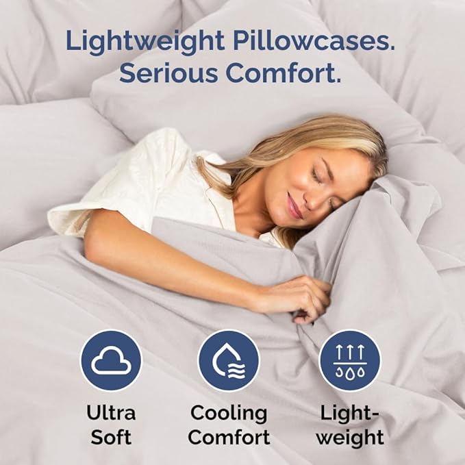 Queen Pillow Cases - 4 Pack - Super Soft Pillowcase Covers - Envelope Enclosure - Hotel Quality Pillow Protectors - Wrinkle Free, Shrink & Stain Resistant - Machine Washable - 20" x 30" (Light Grey)