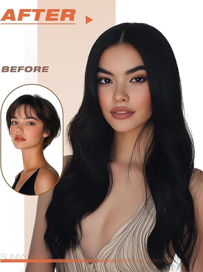 Sunny Hair Tape in Hair Extensions Human Hair 16inch Hair Extensions Real Human Hair Tape in Extensions for Women Jet Black Invisible Remy Hair Natural Straight Skin Weft Double Sided Tapes 20Pcs 50g