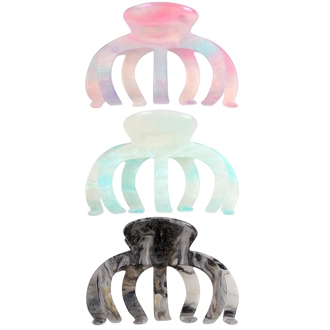 3Pcs Large Octopus Claw Clips for Women - Ideal Gift Cute & Stylish Hair Claws for Thick Hair, Everyday Hair Accessories