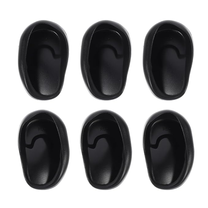 6pcs Earmuffs Heat Protector for Hair Black Ear Cuff Black Hair Dye Ear Protectors for Hair Dryer Ear Protector for Salon Hair Salon Earmuffs Hair Dyeing Supplies Plastic Hairbrush