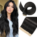 Tape in Hair Extensions Human Hair 12 Inch Human Hair Tape in Extensions Real Human Hair 20Pcs Natural Black Remy Extensions Human Hair for Women