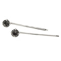L. Erickson Little Gem Bobby Pin Pair - Black Diamond/Silver