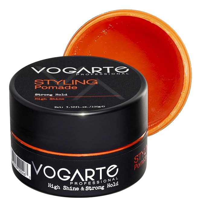 Hair Styling Pomade for Men, Strong Hold with Medium Shine, Water-Based Hair Wax, Classic Gentleman Grooming Product, Flexible All-Day Hold, Easy Rinse, 3.52 oz