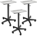 Saloniture Set of 3 - Aluminum Salon Instrument Tray, Heavy-Duty Metal Rolling Base