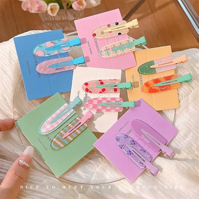2 Pcs Cute fruit hair clip for Women Girls thick,thin hair.No Bend No Crease Hair Clips for styling sectioning hair barretters fine (Bobo sugar)