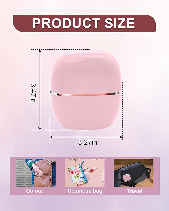 Mini Hair Straightener, Rechargeable Cordless Portable Hair Straighteners, 3-Speed Temperature Travel Hair Straightener for Women Home &Travel (Pink)