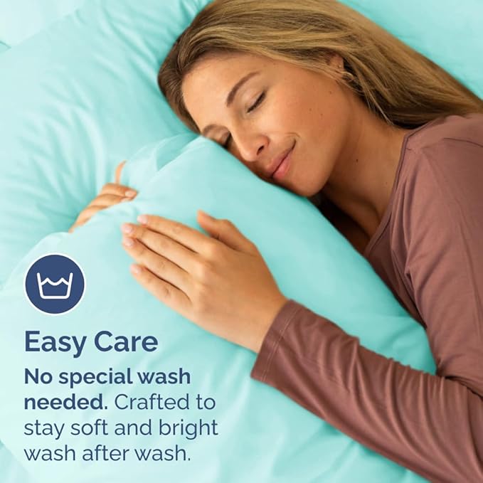 King Pillow Cases - 4 Pack - Super Soft Pillowcase Covers - Envelope Enclosure - Hotel Quality Pillow Protectors - Wrinkle Free, Shrink and Stain Resistant - Machine Washable - 20" x 40" (Spa Blue)