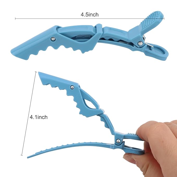 24 Pack Blue Alligator Hair Clips, 4.5 inch Clips for Hair Sectioning, Hair Styling Accessories for Women Men Girls Teens