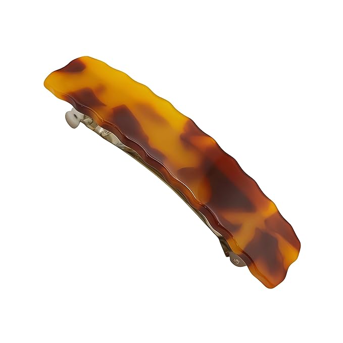 Hair Clips for Women,3.5 Inch Acetate Medium Hair Claw Clips for Women Thin Thick Curly Hair,Strong Hold No Slip Grip,French Classic Multicolor Barrettes Hair (Light Tortoiseshell Oblong)