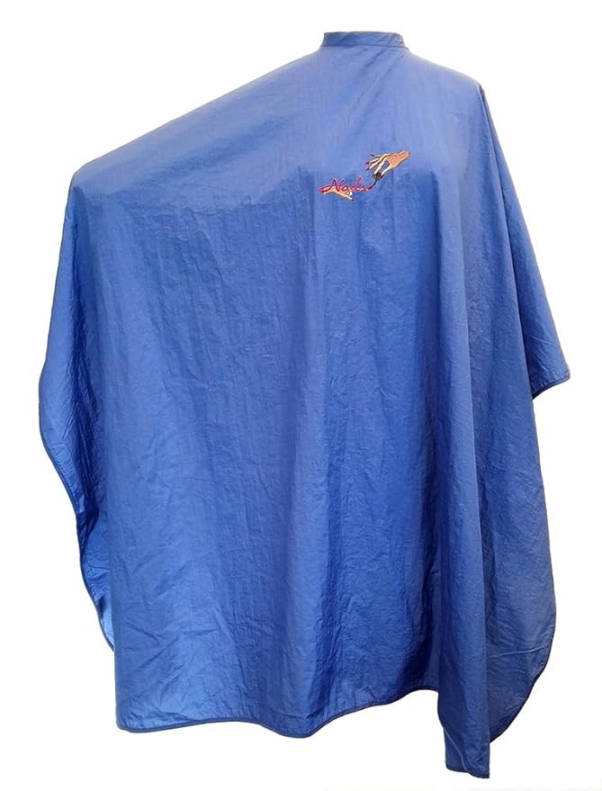 CHARLENE Professional Cutting Cape for Salon Hair Styling, Barber Haircut, Coloring, Skincare, Makeup (NL Logo, BLUE)