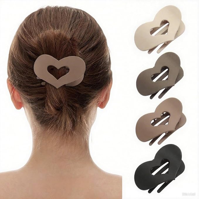 Flat Hair Claw Clips for Women,Matte Medium Hair Clips for Thick & Thin Hair- Comfortable Everyday Use for Office, Yoga, Party & Casual Styling (4PCS D)