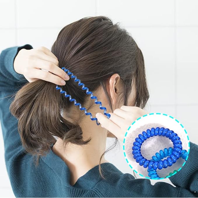 DED Spiral Hair Ties, 24 Pcs No Crease Hair Ties, Colorful Ponytail Holders Hair Accessories for Women Girls-Crystal Candy Colors