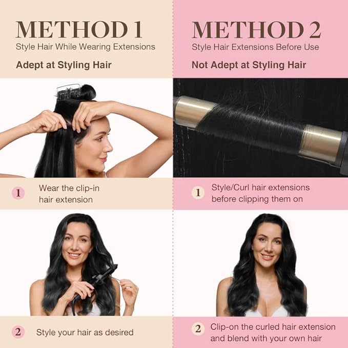 GOO GOO Clip in Hair Extensions Real Human Hair, Remy Human Hair Extensions Clip ins for Women, Natural Human Hair, 16inch 110g 7Pcs, 1 Jet black