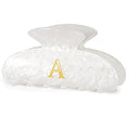 Christmas Gifts for Women Teen Girls - Stocking Stuffers Cute Hair Clips Initial Claw | Birthday Gifts | Bridesmaid Gifts | Preppy Trendy Stuff Personalized Hair Claws Accessories - White,A
