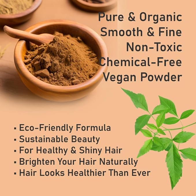 100% Organic Henna Hair Color – Natural, Chemical-Free Hair Dye for Rich, Vibrant Color & Gloss – Grey Coverage, Safe for All Hair Types, Vegan Non-Toxic, Herbal Hair Treatment (MEDIUM BROWN)