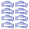 TOCESS Hair Claw Clips for Women - 8PK Large Neutral Matte Square Jumbo Hair Clips for Thick, Thin, Long, Short, Curly Hair Girls, Big Jaw Clip Set for Daily Use (Lavender Purple)