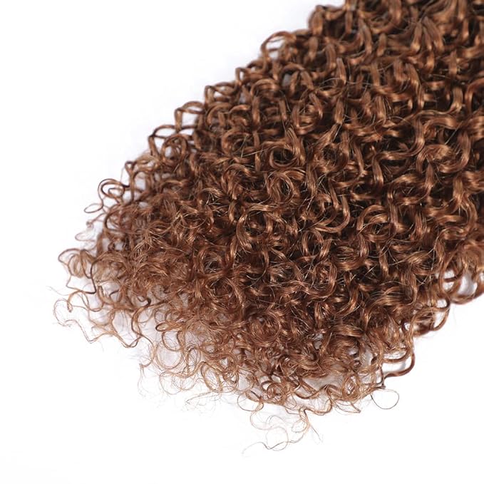 Light Brown Bundles Human Hair Color #30 Water Wave Bundle Niegmeag Brazilian Virgin Hair 3 Bundles 18 20 22 Inch Double Weft Light Brown Wet and Wavy Bundle