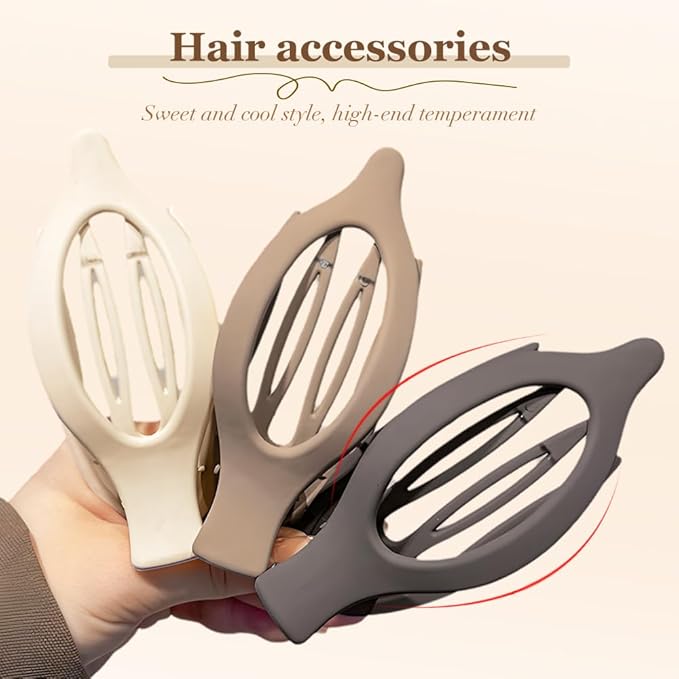 Flat Hair Clips for Women, French Hair Claw Clips for Thick, Thin, Long & Short Hair, Duck Billed Clips, No-Slip Grip Hair Styling Accessories for Women Girls Daily Use (Leopard 6PCS)