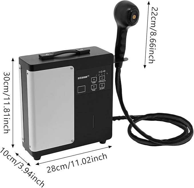 DNYSYSJ 1250W Professional Hair Steamer with Digital Display, Steamer Hair5-Level Nano Mist, Hot Mist Hair Steamer 500ml Tank for Salon/Home Hair Treatment, Portable & Adjustable (Black/White)