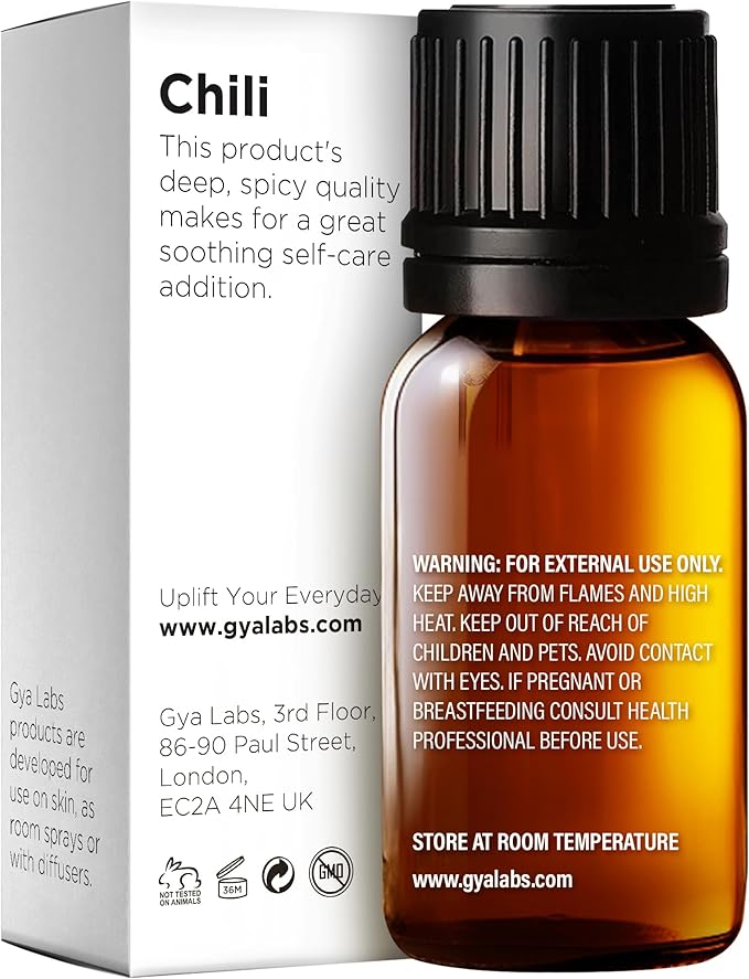 Gya Labs Chili Essential Oil - 0.34 Fl Oz - for Hair, Skin, Diffuser, Aromatherapy & DIY Candle Making Scent