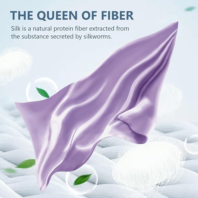 Silk Pillow Cases 2 Pack King Size Mulberry Silk Pillowcase Set of 2 for Hair & Skin 36 x 20 Inches 22 Momme Both Sided Grade 6A Silk Soft Breathable Cooling with Hidden Zipper, Lavender