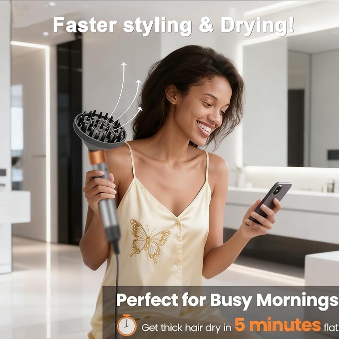 Upgraded Large Diffuser Attachment for Dyson Airwrap Styler HS01/HS05/HS08- Nozzle to Dryer Faster & Define Curls Hair,Hair Dryer Diffuser Attachment,Heat Resistant Diffuser for Airwrap Attachments