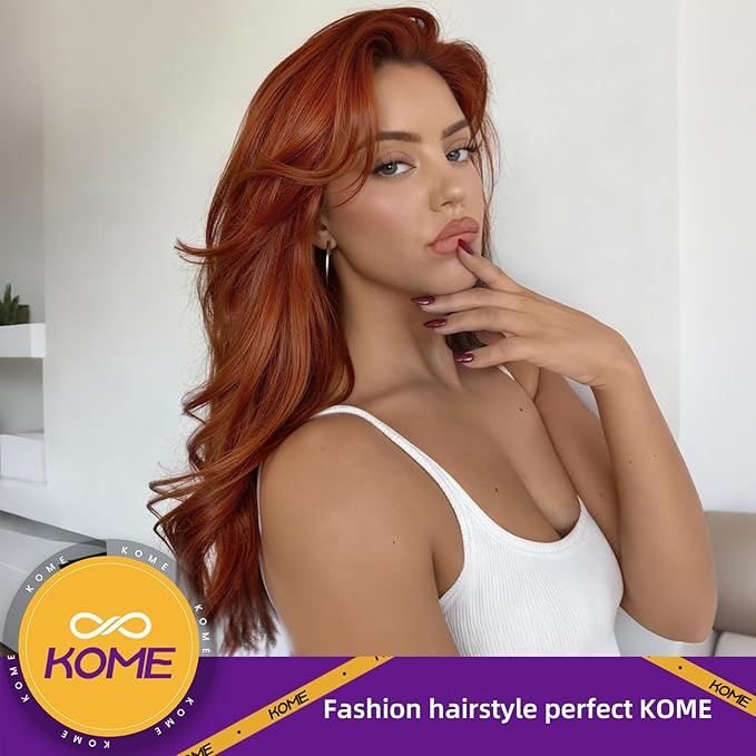 Auburn Synthetic Lace Front Wig,13×6 Curly Ginger Glueless Wigs for Women Daily Use 22IN（#TT33/130B）