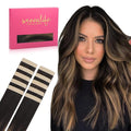 WENNALIFE Tape in Hair Extensions Human Hair Balayage Natural Black to Chestnut Brown Tape in Extensions, 10pcs 30g 26 inch Remy Invisible Tape Ins Straight Soft Real Human Hair Tape in Extensions
