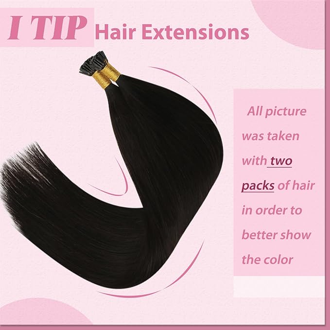 YoungSee I Tip Extensions Brown Itip Human Hair Extensions Dark Brown 14 Inch I Tips Hair Extension Real Human Hair Dark Brown Short Itip Hair Extension for Short Hair Tip Extension 80s 50g