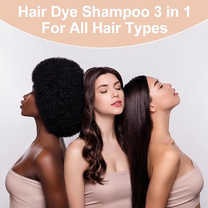 Cherry Brown Hair Dye, Hair Dye Shampoo for Men and Women, Hair Color Shampoo For Home Use, Shampoo Para Canas, Hair Dye Shampoo 3 in 1, 16.9 Fl Oz (Cherry Brown)