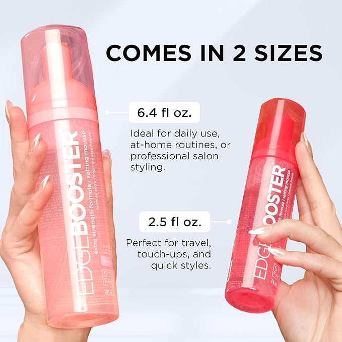 Style Factor EDGE BOOSTER Extra Strength Setting Mousse – Frizz Control, Extra Volume, and Conditioning – 6.4oz Citrine Mousse for Curly Hair