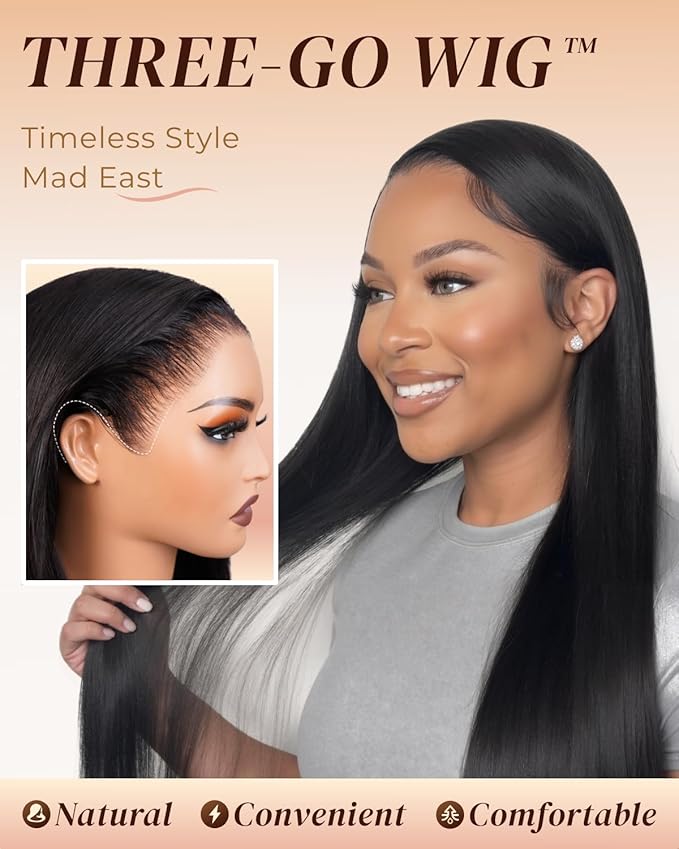 Arabella Hair 13x6 Lace Front Wigs Human Hair 210% Density Glueless Wig Human Hair 100% Straight Human Hair Wigs 12A Pre Plucked Pre-Bleached Pre-Cut Glueless Wig (24inch,13x6 Straight Hair)