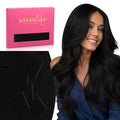 WENNALIFE Invisi Edge Tape in Hair Extensions Human Hair, 22 Inch 30g 10pcs Jet Black Invisible Luxury Remy Hair Extensions Natural Seamless Injected Tape Ins Straight Extensiones De Cabello Humano