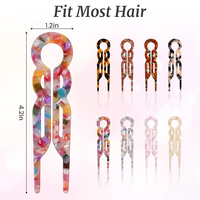 8 Pcs French Hair Pins for Women French Hair Clips Elegant Design Accessories Suitable for Christmas Valentines Wedding Birthday Thanksgiving Hairpin Gifts (Set A)