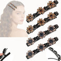 4PCS Sparkling Crystal Stone Braided Hair Clips for Women,Rhinestone Hair Clip for Short and Long Hair,Duckbill Hair Clips for Thick and Fine Hair,Hair Styling Accessories Birthday & Christmas Gifts