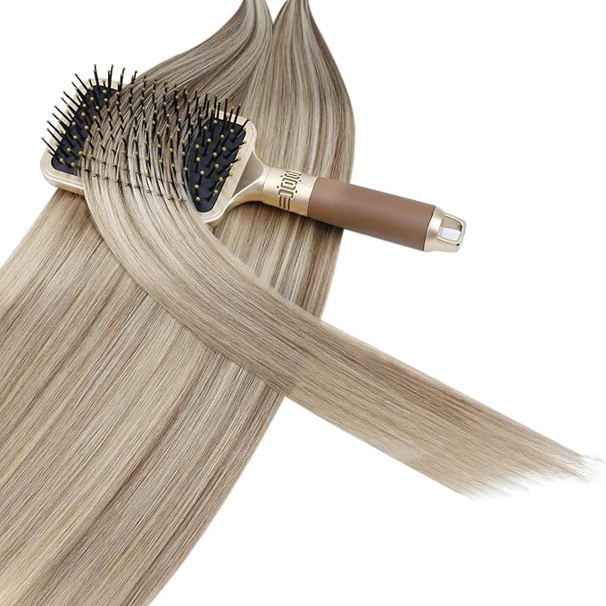 YoungSee U Tips Hair Extensions Real Human Hair Brown to Blonde U Tip Extensions for Women Light Brown Highlight Blonde Hair Extension U Tips 22In Ktip Hair Extension Human Hair Straight 50s/50g