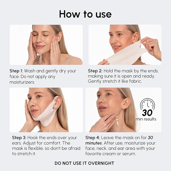 MAREE V Line Lifting Mask with PDRN Salmon DNA – Deep Collagen Face Mask for Women – Jawline Shaper Facial Masks with Retinol – Tightening & Firming Neck Lift Tape – Double Chin Strap for Face Lift