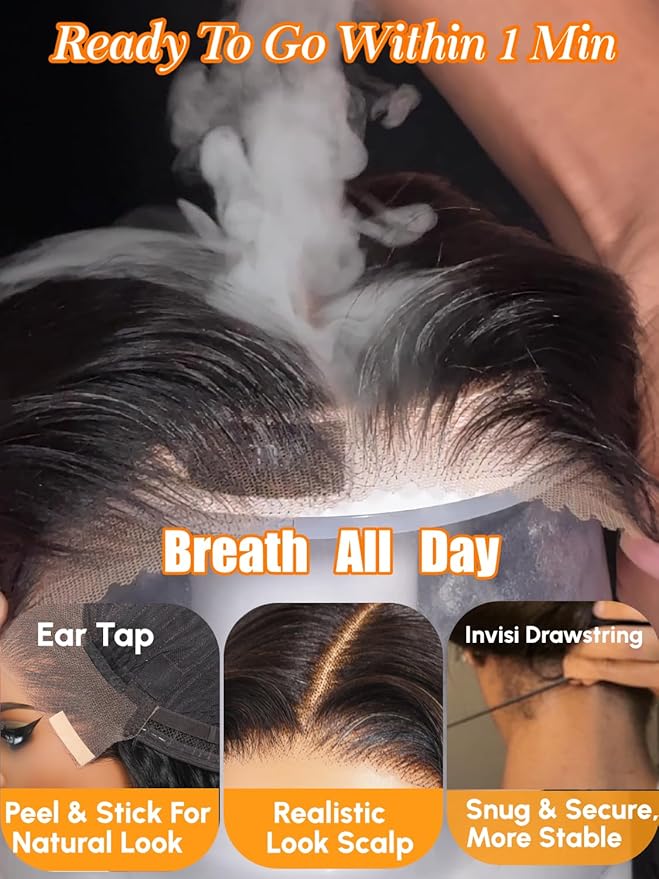 Julia Hair 13x4 Pre Everything Chestnut Brown Highlight Yaki Loose Body Wave Wig With Drawstring Glueless Wigs Human Hair HD Lace Frontal Wig Bleached Knots Ready to Go 22 Inch