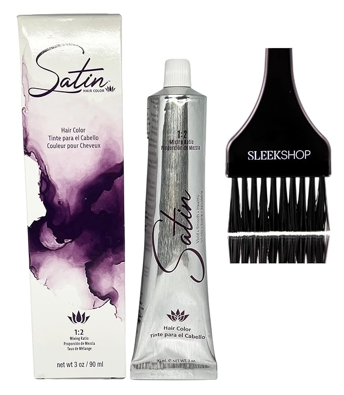 Practice SIeekshop Brush + 𝐒𝐚tin Hair Color, D𝐞v𝐞𝐥o𝐩𝐥us Ultra Vivid Fashion Colors, (NEWEST 2024-2025 VERSION) ALOE VERA BASE Low Ammonia Cream Haircolor Dye (9N - Very Light Blonde)