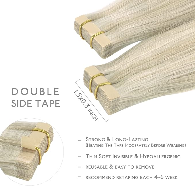 WENNALIFE Tape in Hair Extensions Human Hair,
