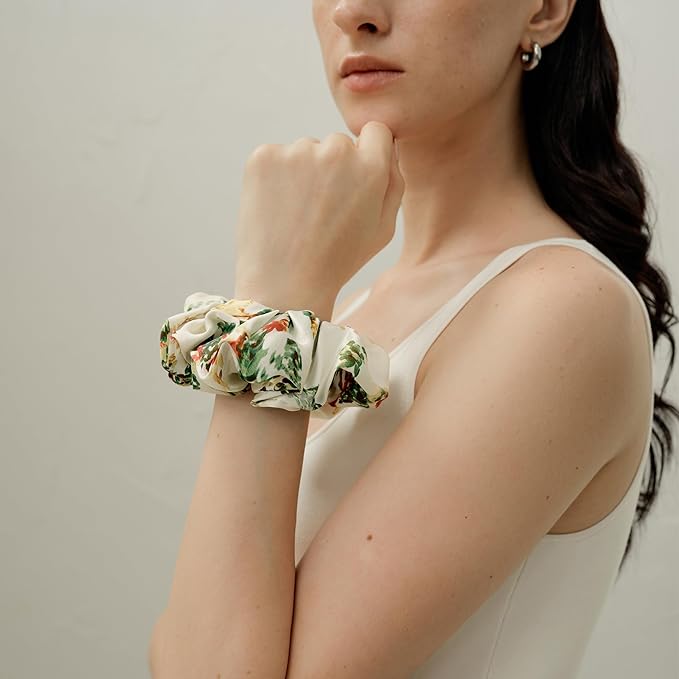 LILYSILK Silk Hair Scrunchies Ties for Frizz & Breakage Prevention 100% Mulberry No Damage Elastic Ponytail Holders, Aries