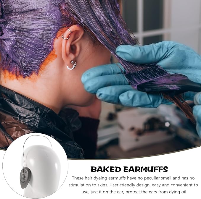 Ear Covers for Shower, Heat and Hair Dye Protection Waterproof Ear Covers for Washing Hair Silicone Ear Caps For Hair Dye Ear Protectors From Heat Styling and Dryer