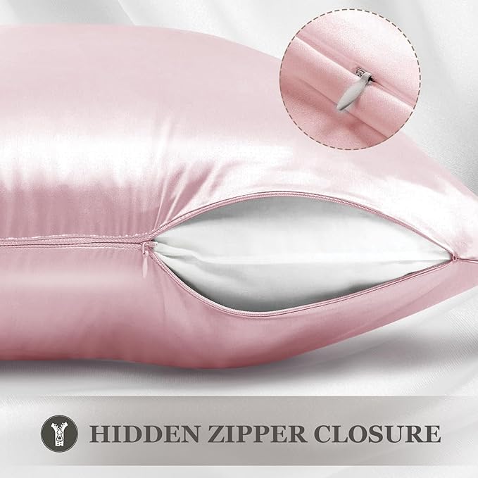 Adubor 100% Silk Pillowcase - Mulberry Silk Pillow Cases, 23 Momme 6A Grade Fibers, Silk Pillow Case for Hair and Skin Health, with Hidden Zipper (Standard 20''×26'', Pink, 1PC)