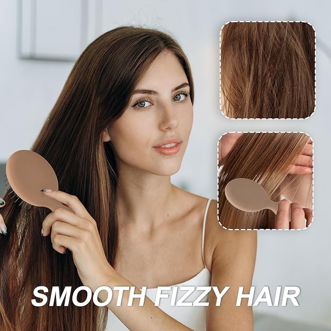 Mini Hair Bursh for Women,girls-Protable Travel Size Hair Brush for Pockets,Purse,backpack-Mini Detangler Brush for All Hair Types,Small Hair Brush for Detangling (1 Pack-Mocha)